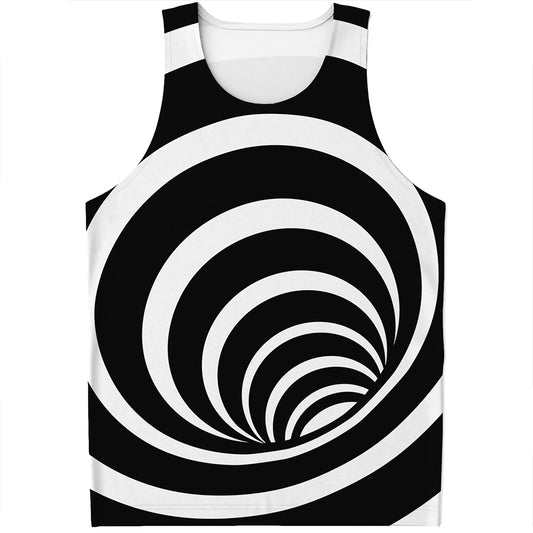Black And White Optical Illusion Print Men's Tank Top