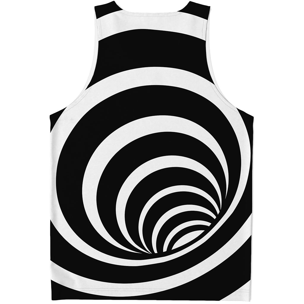 Black And White Optical Illusion Print Men's Tank Top