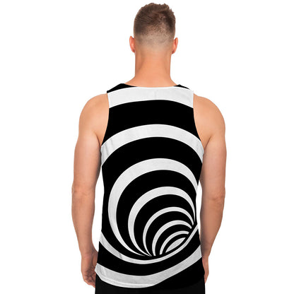 Black And White Optical Illusion Print Men's Tank Top