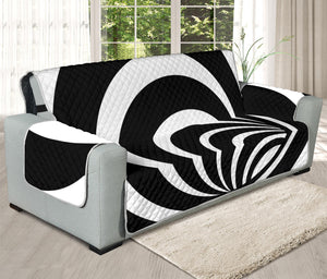 Black And White Optical Illusion Print Oversized Sofa Protector