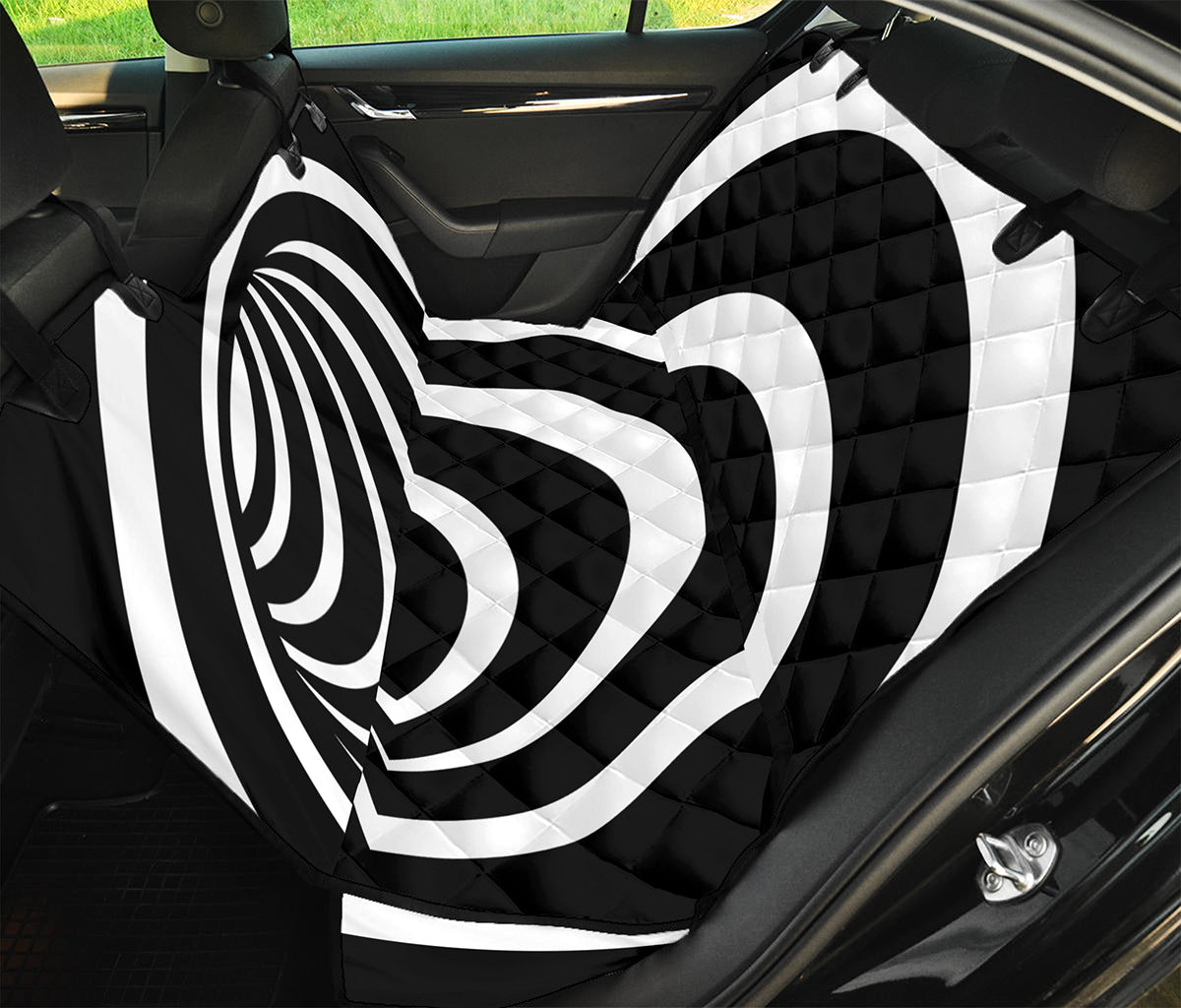 Black And White Optical Illusion Print Pet Car Back Seat Cover