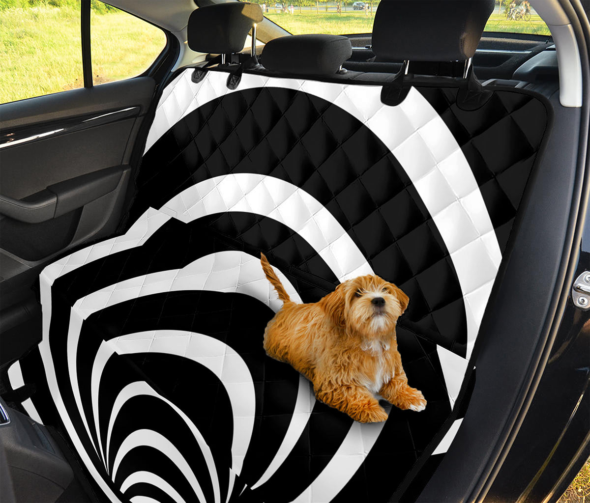 Black And White Optical Illusion Print Pet Car Back Seat Cover