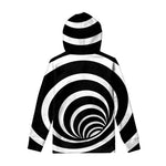 Black And White Optical Illusion Print Pullover Hoodie