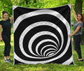 Black And White Optical Illusion Print Quilt