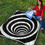 Black And White Optical Illusion Print Quilt