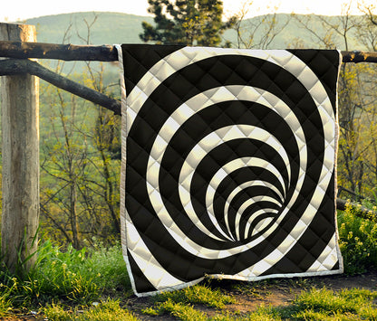 Black And White Optical Illusion Print Quilt