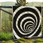 Black And White Optical Illusion Print Quilt