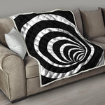 Black And White Optical Illusion Print Quilt