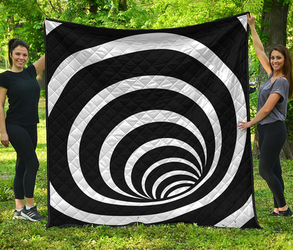 Black And White Optical Illusion Print Quilt