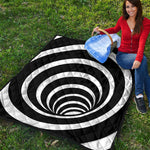 Black And White Optical Illusion Print Quilt