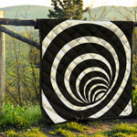 Black And White Optical Illusion Print Quilt