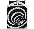 Black And White Optical Illusion Print Quilt Bed Set