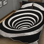 Black And White Optical Illusion Print Quilt Bed Set