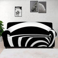 Black And White Optical Illusion Print Sofa Cover