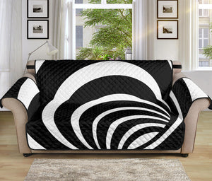 Black And White Optical Illusion Print Sofa Protector