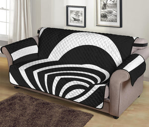 Black And White Optical Illusion Print Sofa Protector