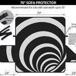 Black And White Optical Illusion Print Sofa Protector