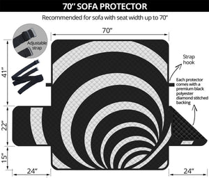 Black And White Optical Illusion Print Sofa Protector