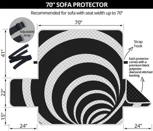 Black And White Optical Illusion Print Sofa Protector