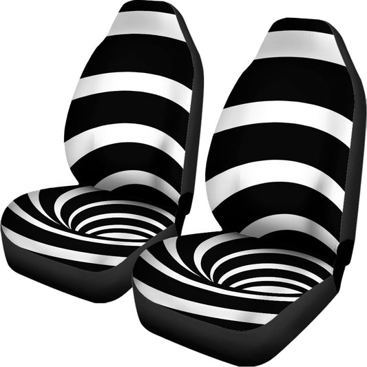 Black And White Optical Illusion Print Universal Fit Car Seat Covers