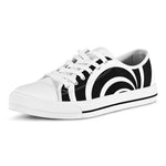 Black And White Optical Illusion Print White Low Top Shoes