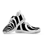 Black And White Optical Illusion Print White Sneakers