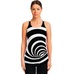 Black And White Optical Illusion Print Women's Racerback Tank Top