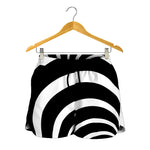 Black And White Optical Illusion Print Women's Shorts