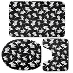 Black And White Origami Pattern Print 3 Piece Bath Mat Set
