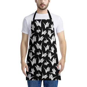 Black And White Origami Pattern Print Apron