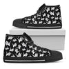 Black And White Origami Pattern Print Black High Top Shoes