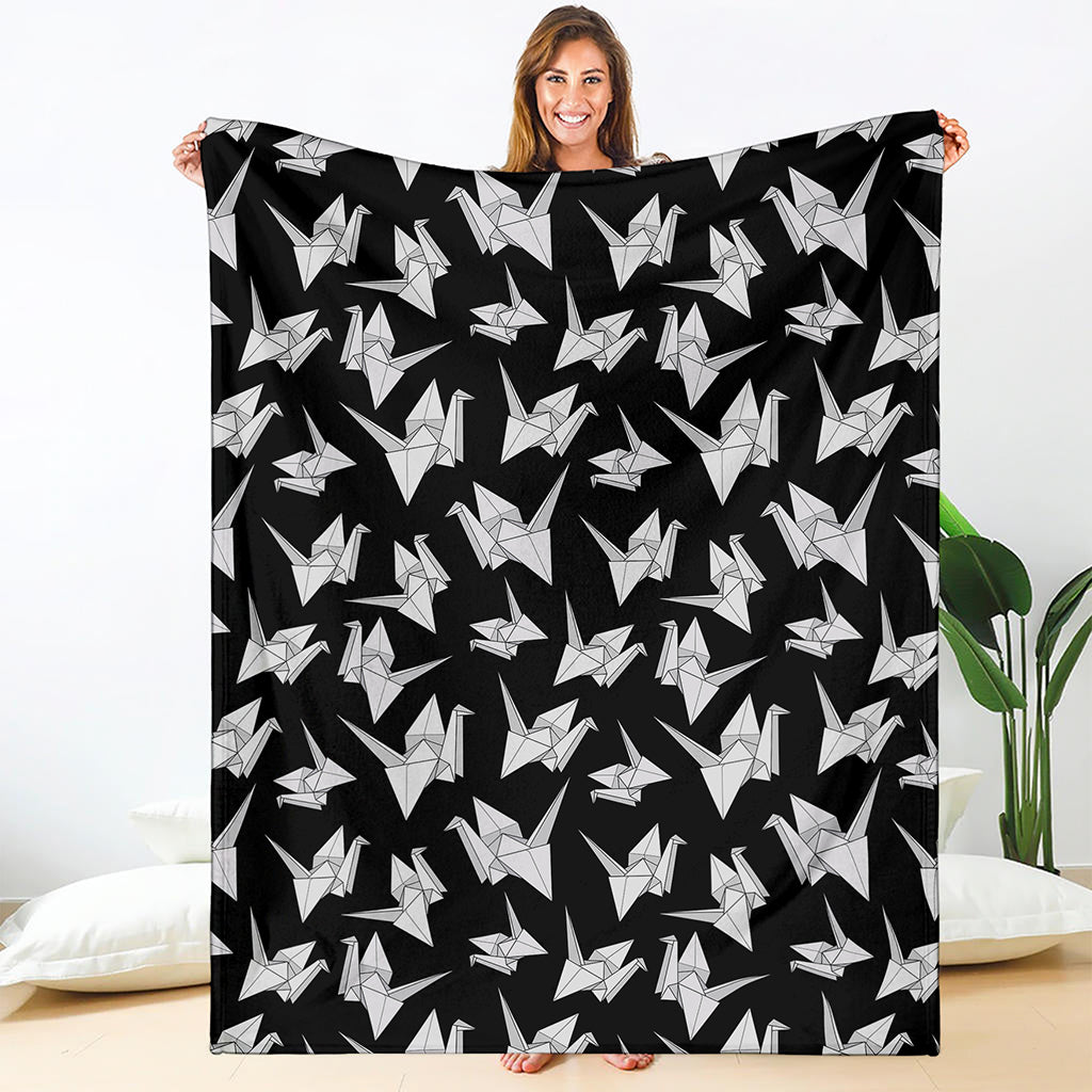 Black And White Origami Pattern Print Blanket