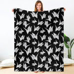 Black And White Origami Pattern Print Blanket