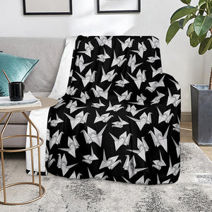 Black And White Origami Pattern Print Blanket