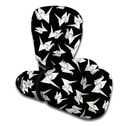 Black And White Origami Pattern Print Boxing Gloves