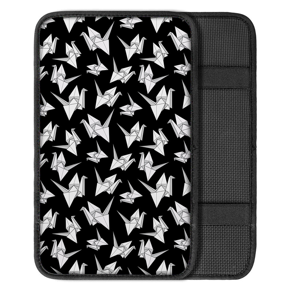 Black And White Origami Pattern Print Car Center Console Cover