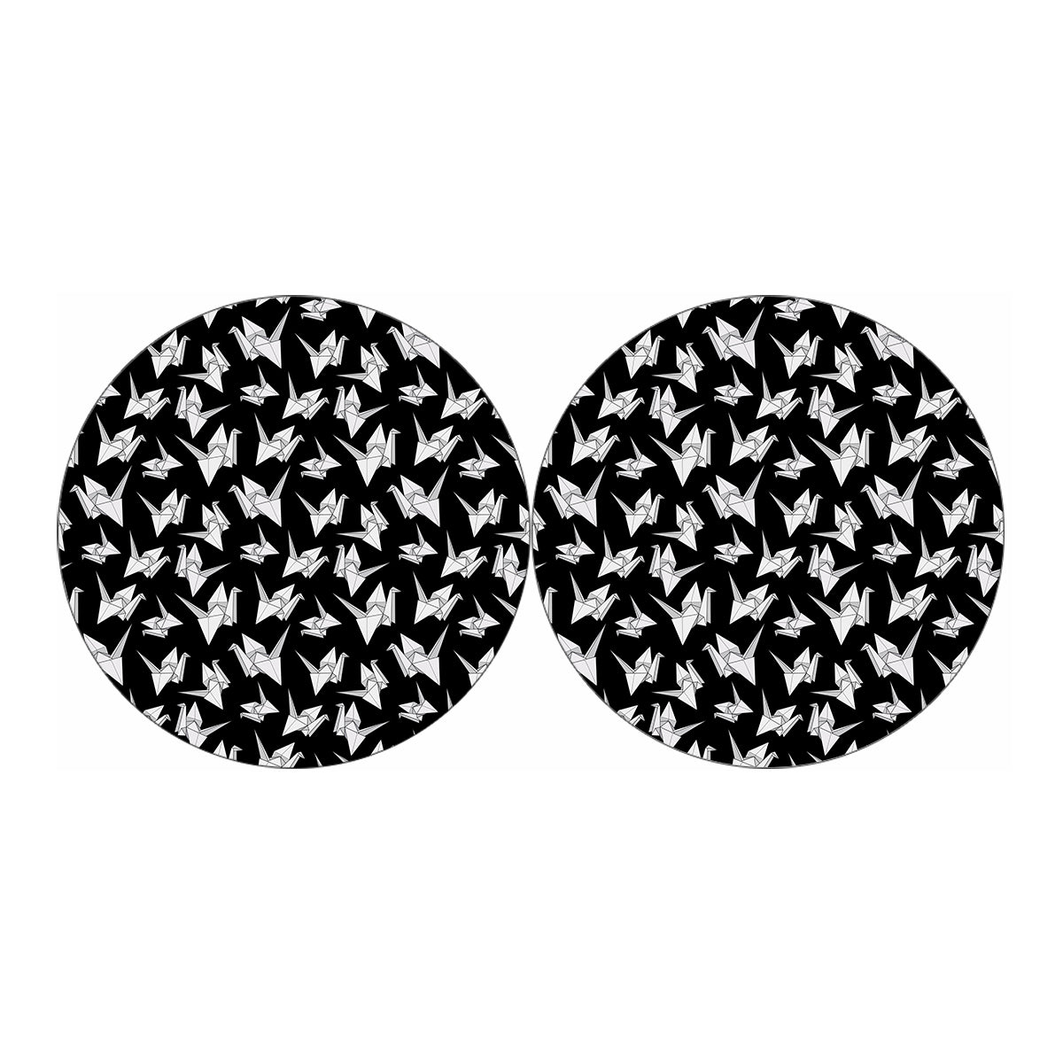 Black And White Origami Pattern Print Car Coasters