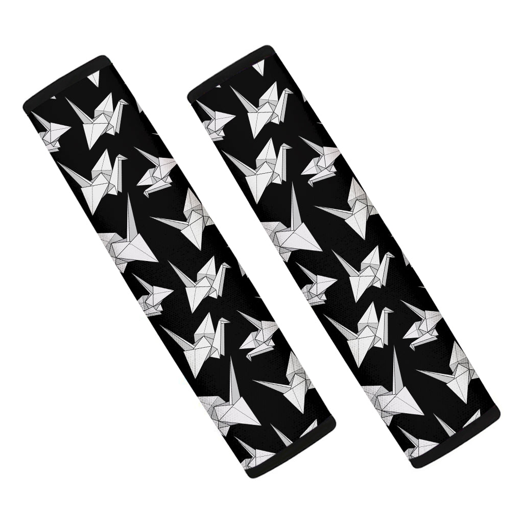 Black And White Origami Pattern Print Car Seat Belt Covers