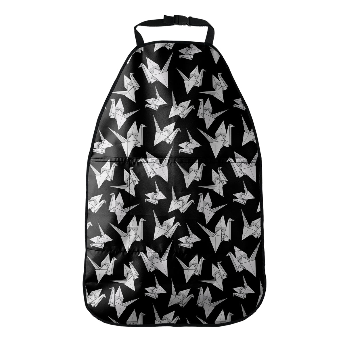 Black And White Origami Pattern Print Car Seat Organizers