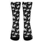 Black And White Origami Pattern Print Crew Socks