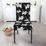 Black And White Origami Pattern Print Dining Chair Slipcover