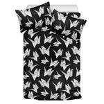 Black And White Origami Pattern Print Duvet Cover Bedding Set