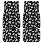 Black And White Origami Pattern Print Front and Back Car Floor Mats