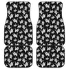 Black And White Origami Pattern Print Front and Back Car Floor Mats