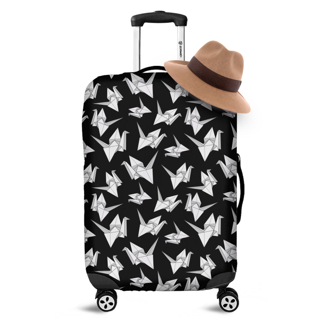 Black And White Origami Pattern Print Luggage Cover