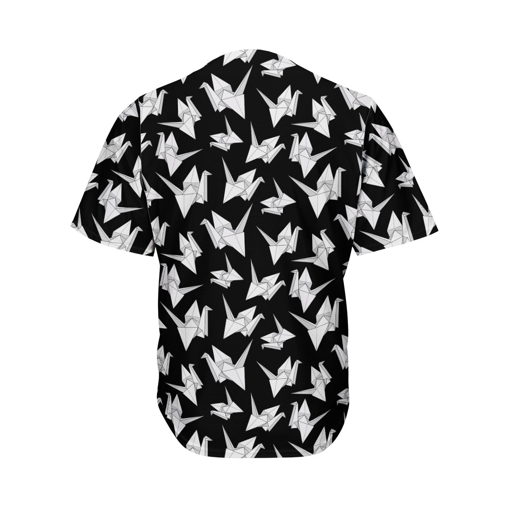 Black And White Origami Pattern Print Men's Baseball Jersey