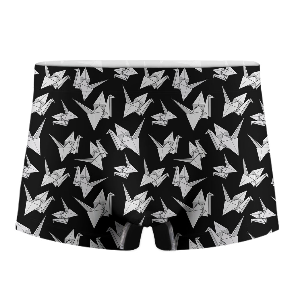 Black And White Origami Pattern Print Men's Boxer Briefs