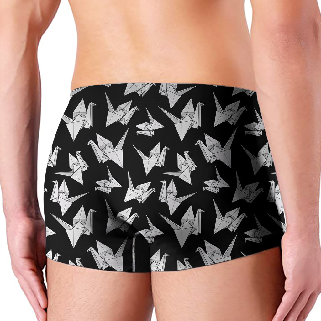 Black And White Origami Pattern Print Men's Boxer Briefs