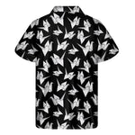 Black And White Origami Pattern Print Men's Short Sleeve Shirt