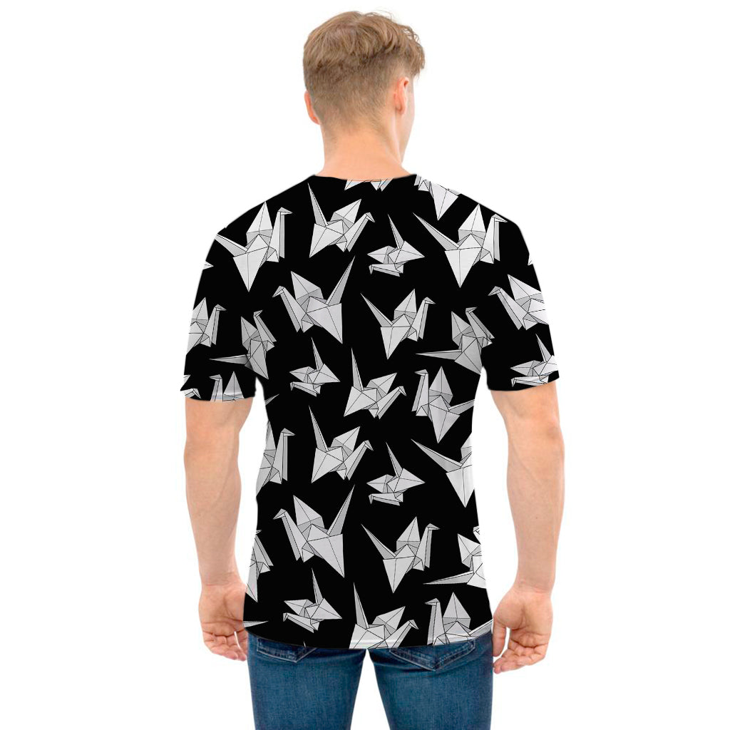 Black And White Origami Pattern Print Men's T-Shirt